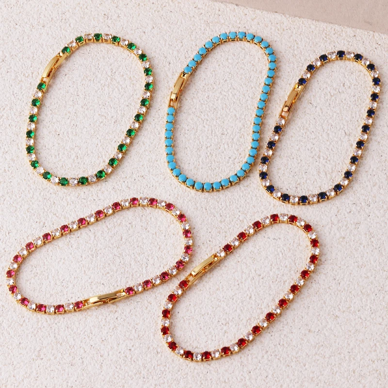 Geometric CZ Bezel Tennis Bracelets For Women Girl Classic Fashion High Quality 5A Cubic Zirconia Jewelry