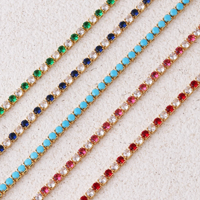 Geometric CZ Bezel Tennis Bracelets For Women Girl Classic Fashion High Quality 5A Cubic Zirconia Jewelry