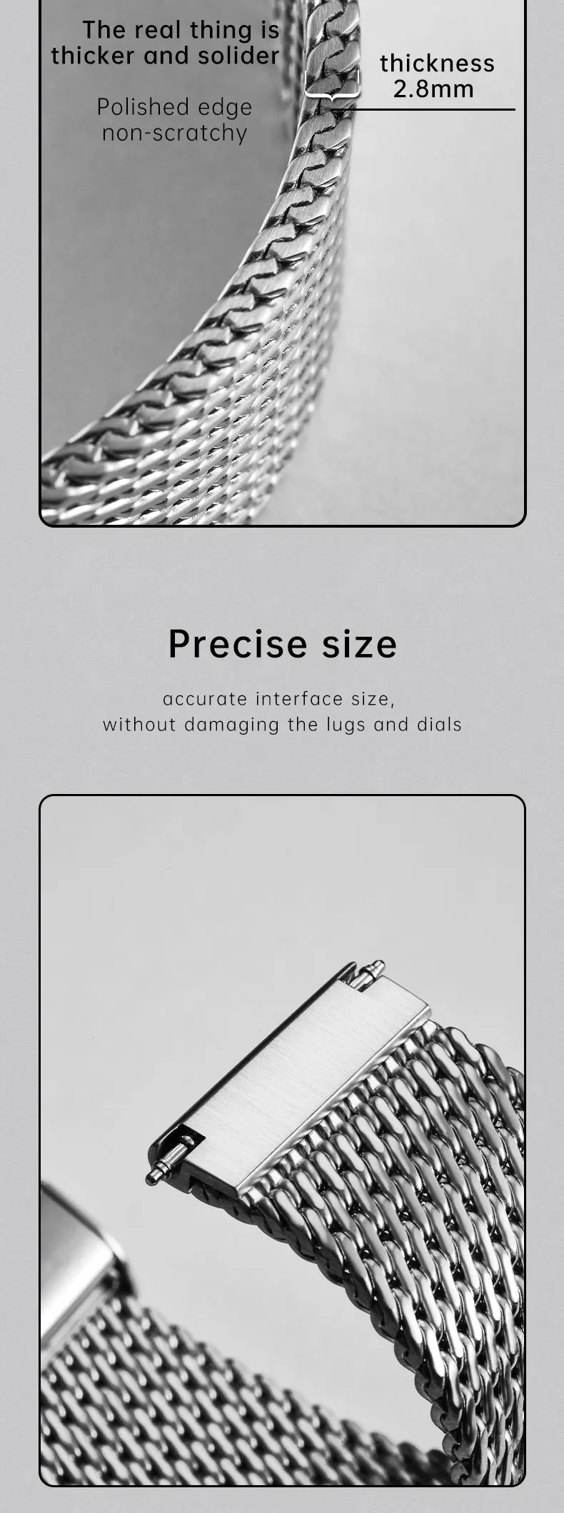 MAIKES Luxury 316L Stainless Steel Watch Strap For Rolex Omega IWC Breitling Watchbands 20mm 21mm 22mm Milanese Woven Watch Band
