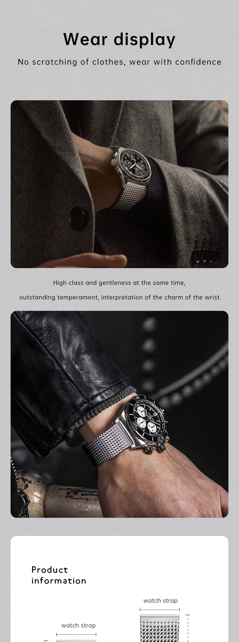 MAIKES Luxury 316L Stainless Steel Watch Strap For Rolex Omega IWC Breitling Watchbands 20mm 21mm 22mm Milanese Woven Watch Band