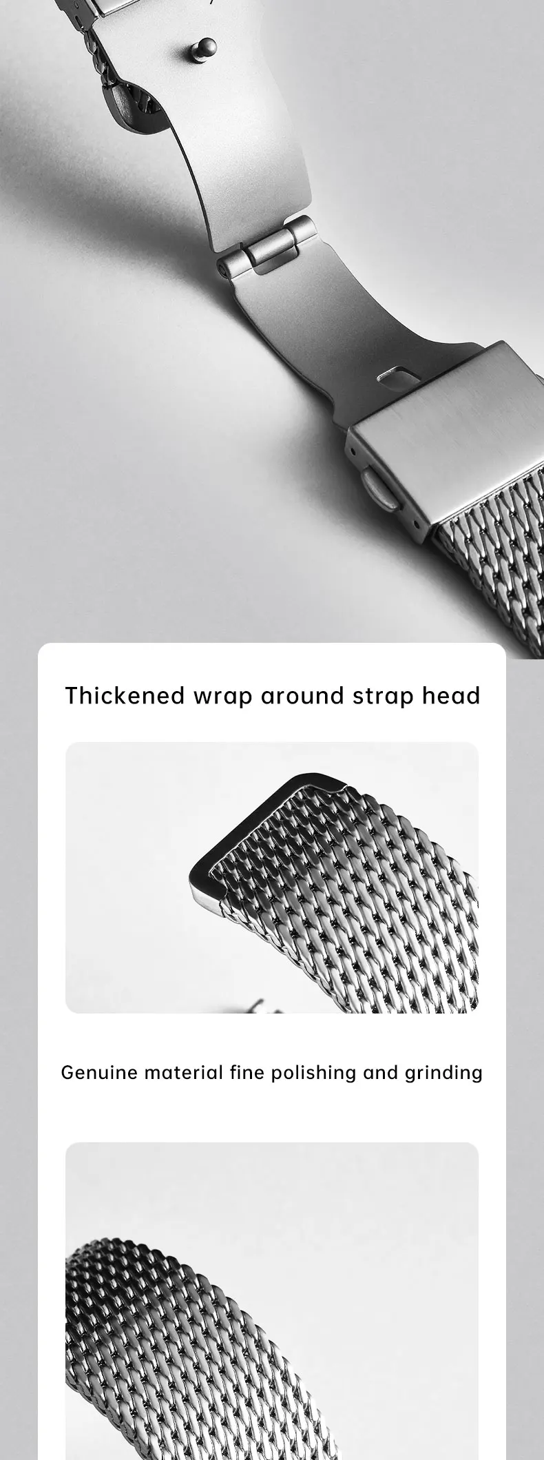 MAIKES Luxury 316L Stainless Steel Watch Strap For Rolex Omega IWC Breitling Watchbands 20mm 21mm 22mm Milanese Woven Watch Band