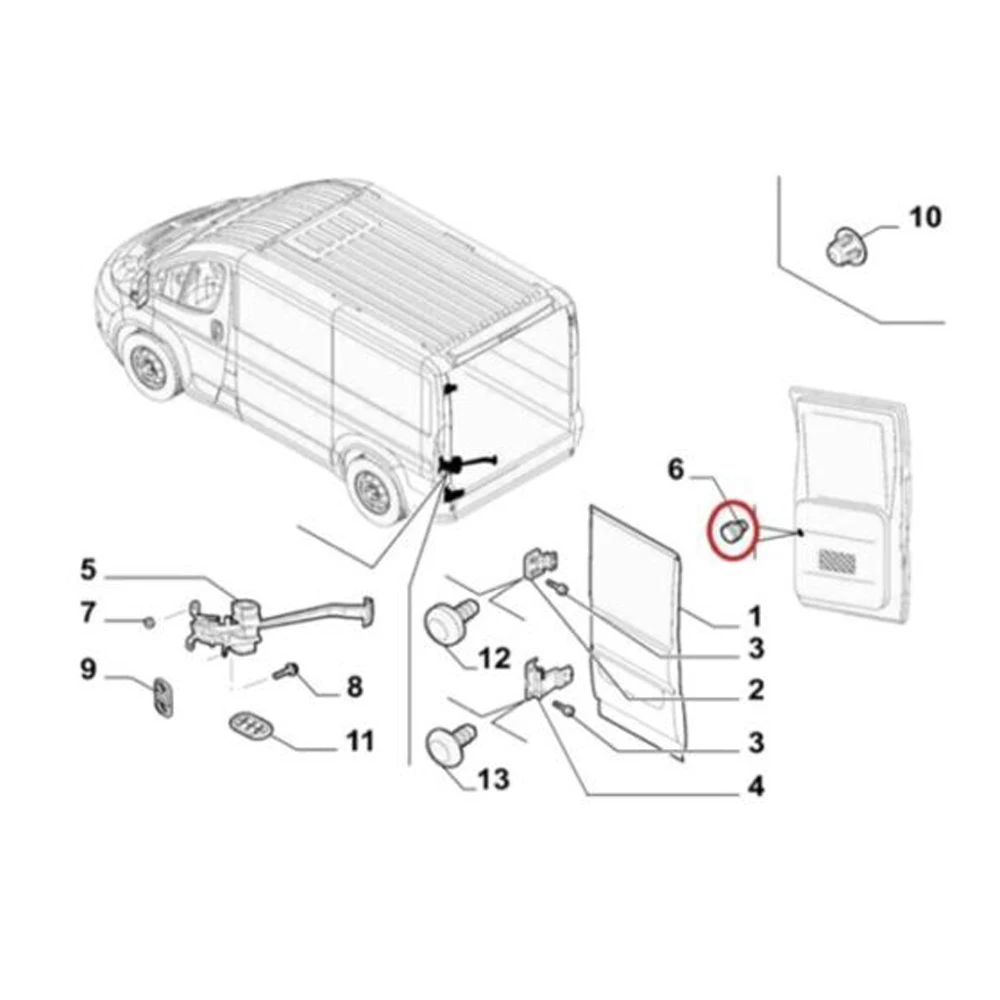735426396 Rear Inner Door Release Button For Fiat Ducato Peugeot Boxer Citroen Relay 2006-2021 8728.30 735539554 1607485980