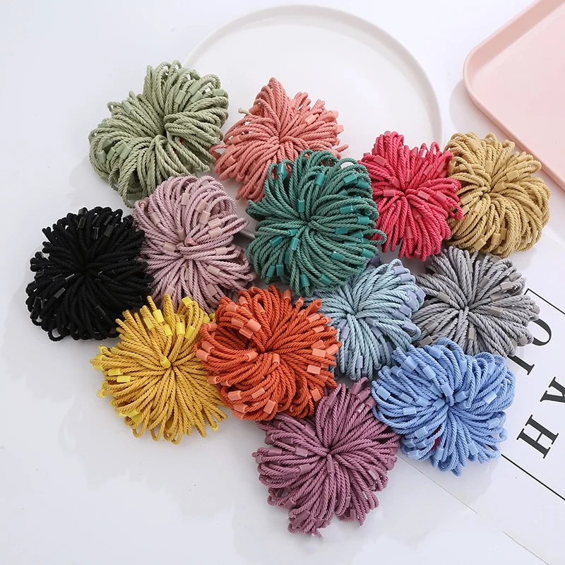 50/100pcs Candy Elastic Hair Tie Bands Scrunchies Leagues Resin Patch For Toddler Accessories Baby Girl DIY Jewelry Supplies