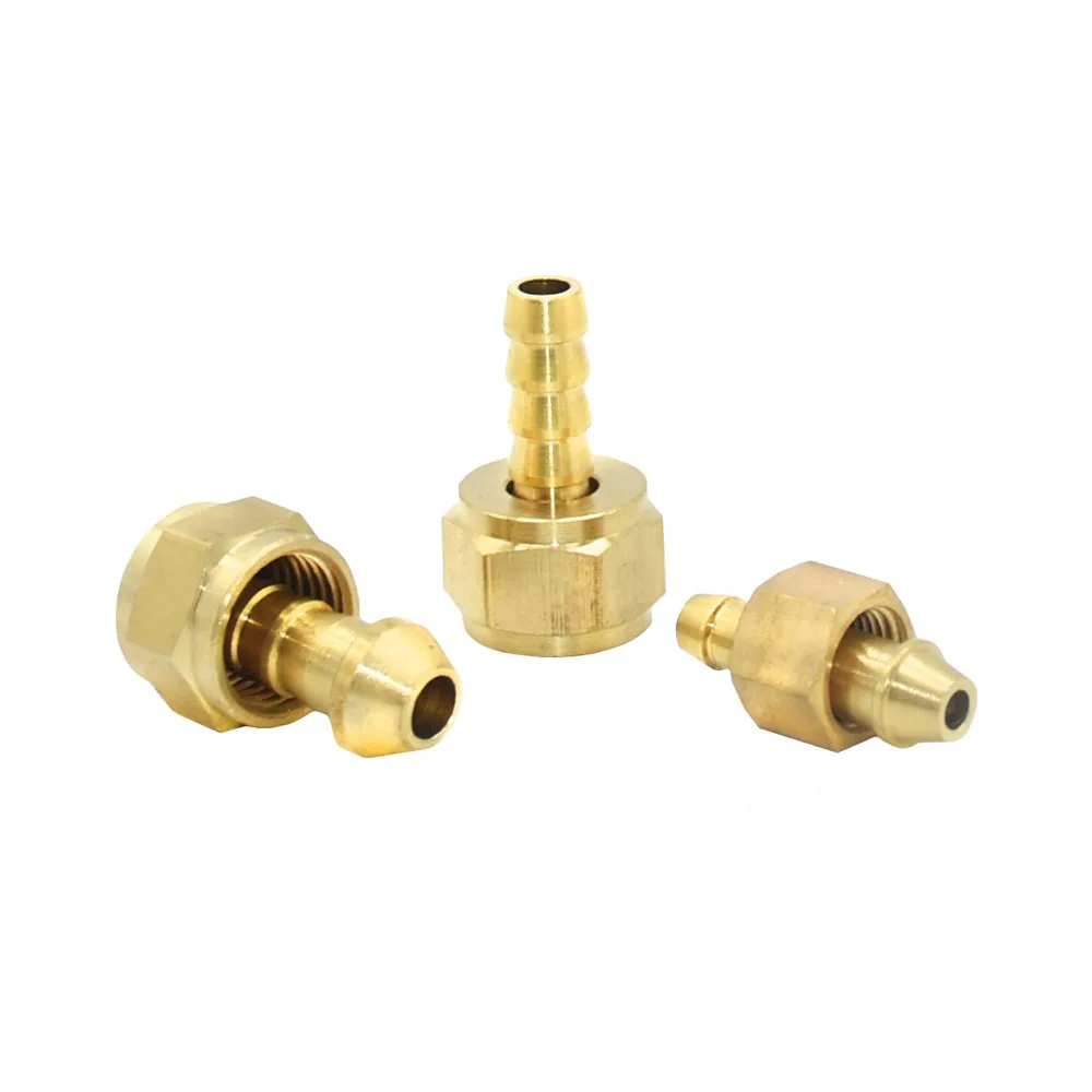 Brass 1/8' 1/4' 3/8” Female Thread To 5/6/7/8/9/10mm Hose Barb Connector Rotatable Thread Pipe Fitting Copper Coupler