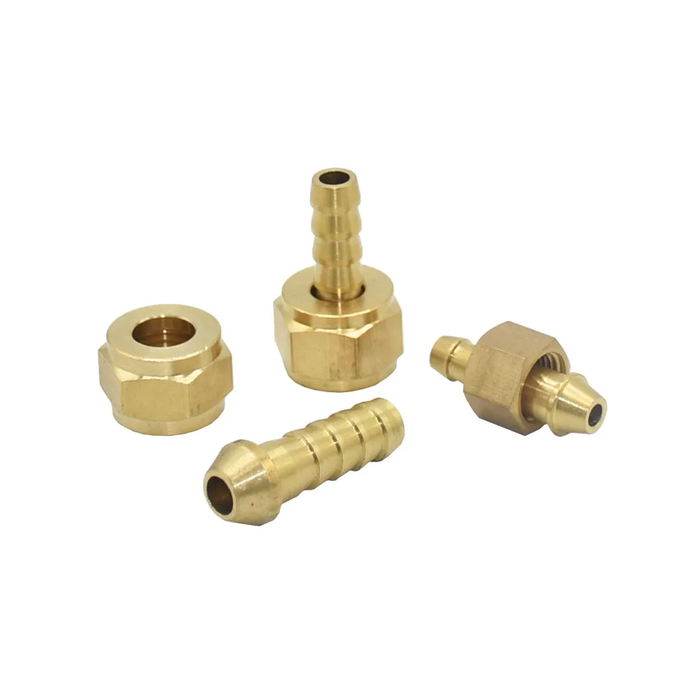 Brass 1/8' 1/4' 3/8” Female Thread To 5/6/7/8/9/10mm Hose Barb Connector Rotatable Thread Pipe Fitting Copper Coupler