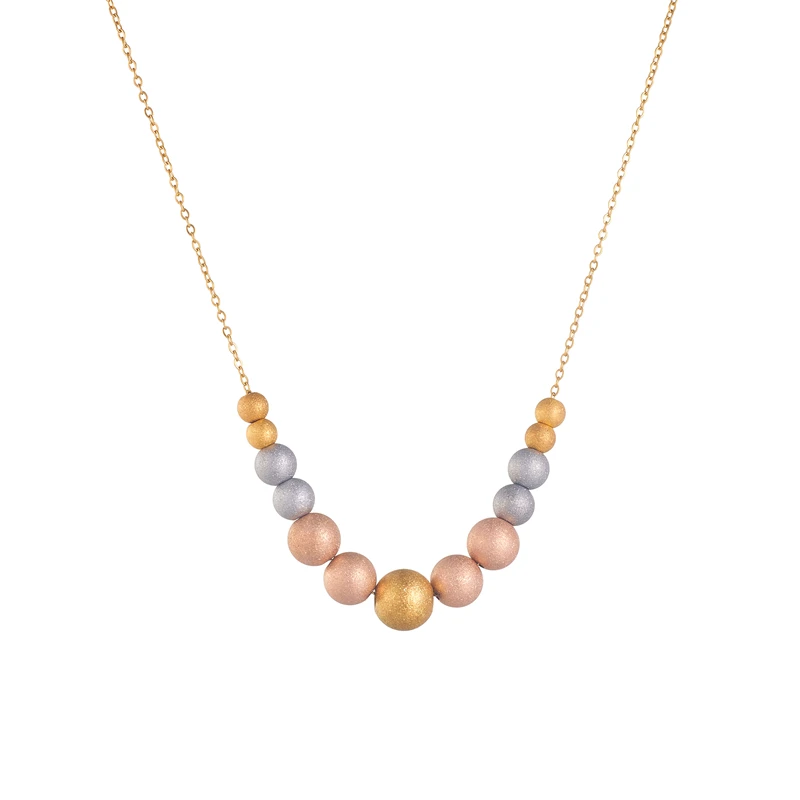DIEYURO 316L Stainless Steel Exaggerated Large Beads Ball Necklace For Women Girl Fashion Waterproof Choker Chain Jewelry Gift