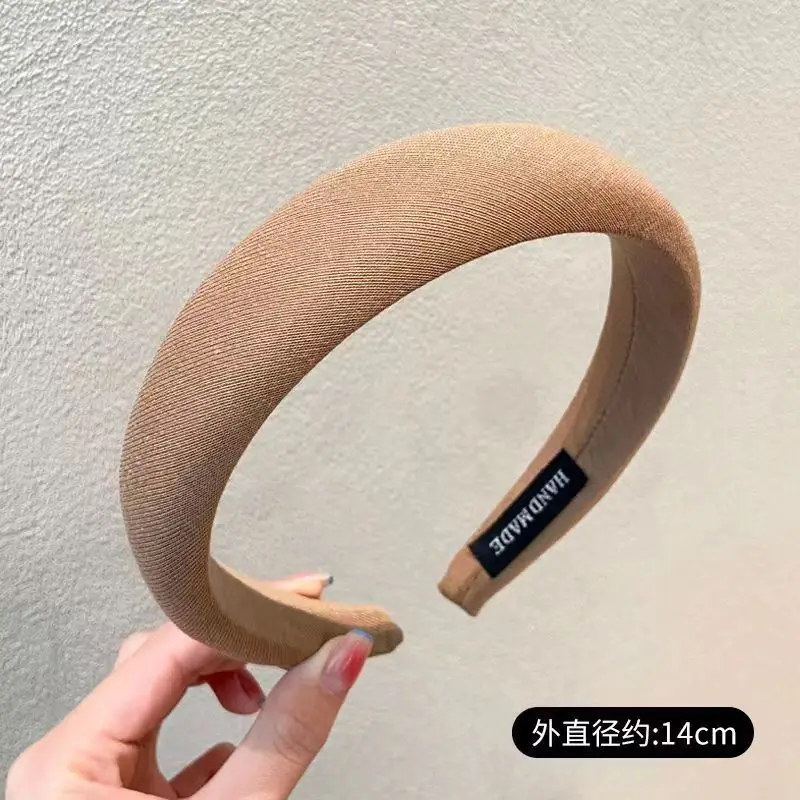 Fashion Vintage Elastic Hair Band Lattice Print Sponge Headband Womens Girl Wide Side Hairband Hair Hoop Female Hair Accessories