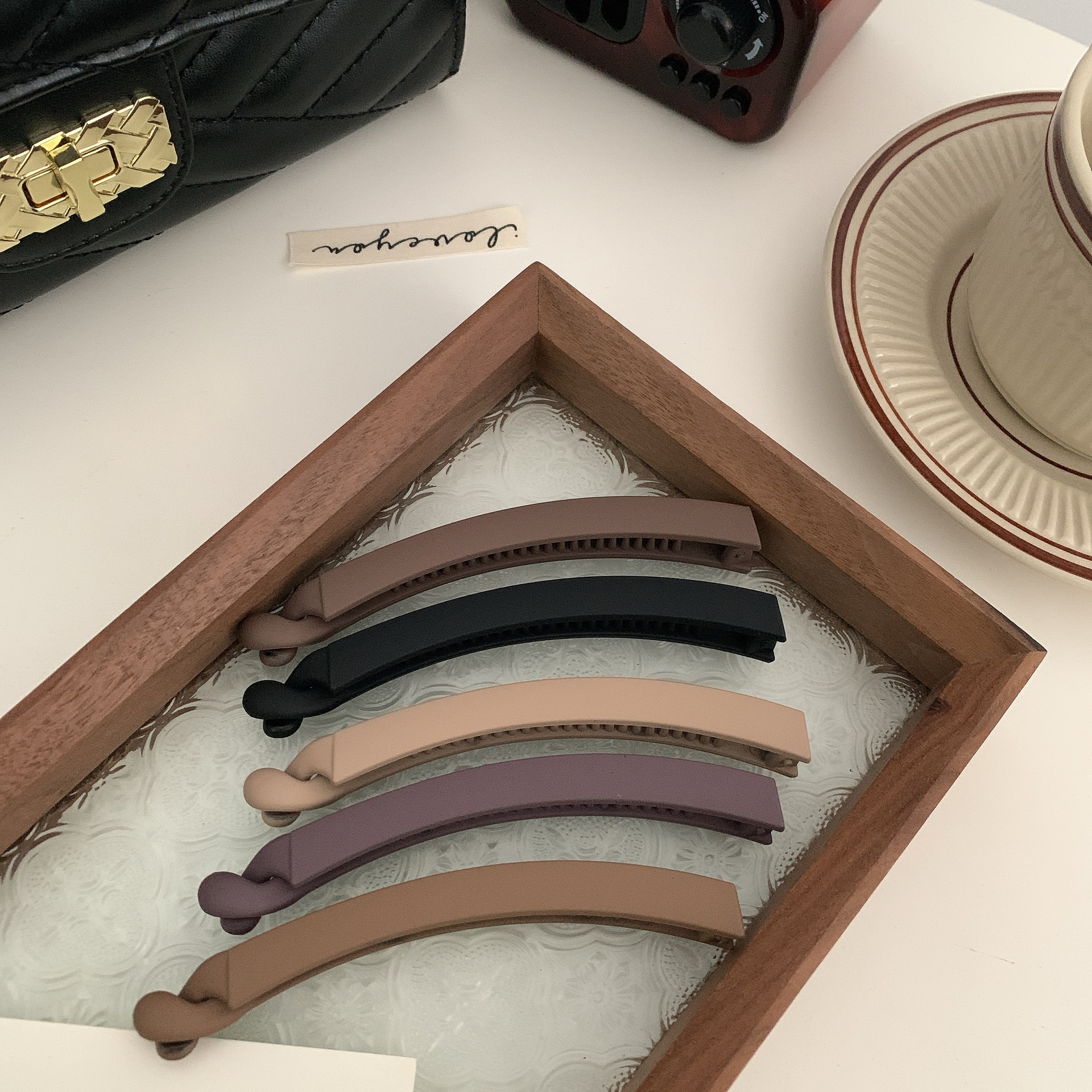 Women Elegant Matt Color Banana Claw Clips Matt Color Plastic Hair Barrettes Simple Solid Hair Clips Black Brown Ponytail Holder
