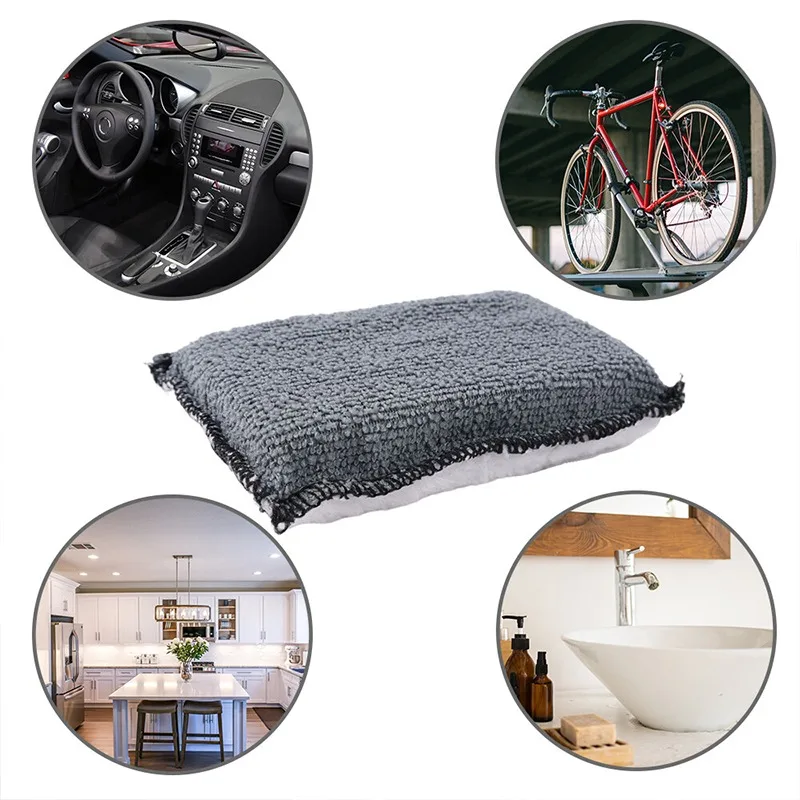 1-5Pcs Double Side Car Interior Scrubbing Sponge for Leather Interior Car Wash Pad No Scratch Car Microfiber Scrubbing Sponge