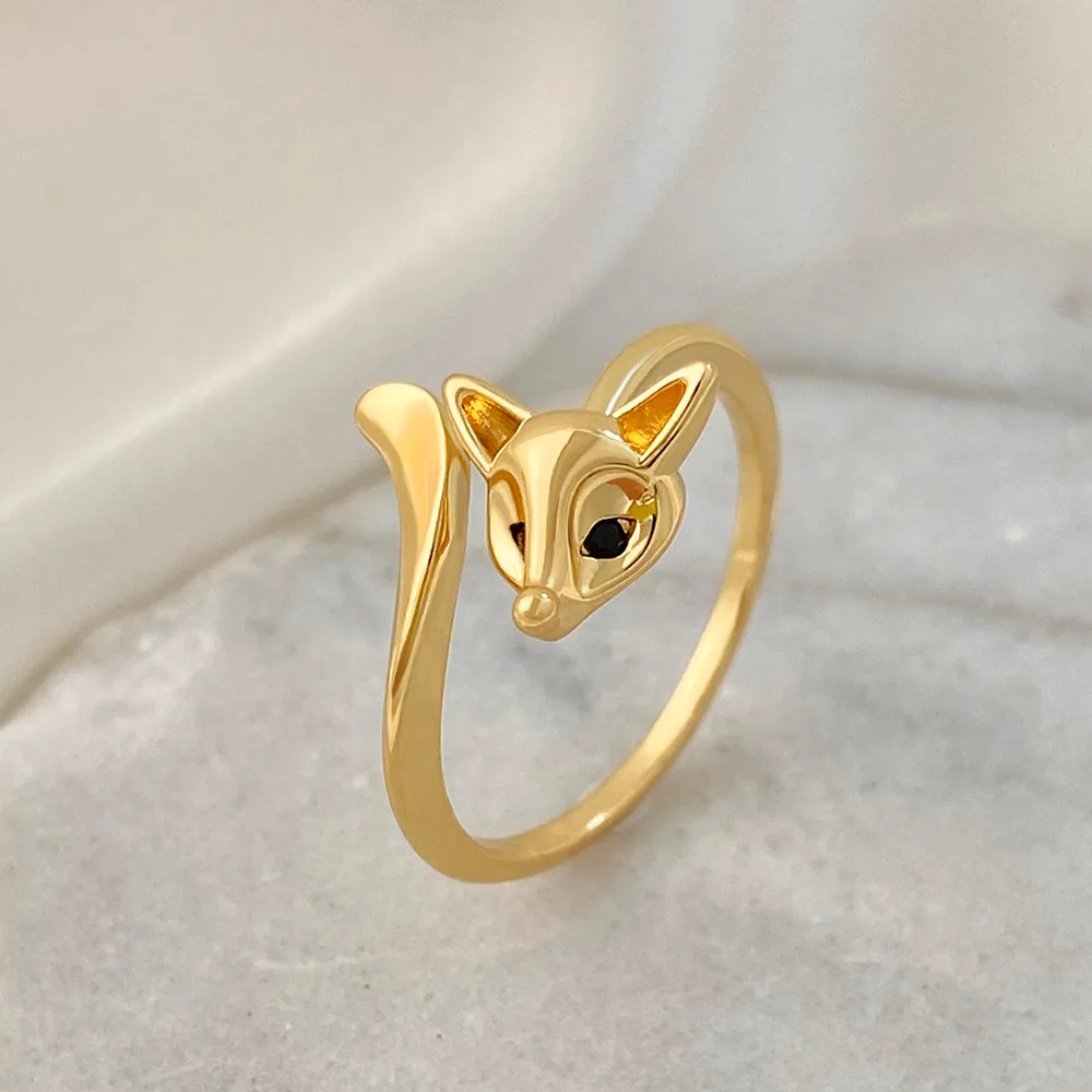 Hot Selling Fashion Jewellery Women's Ring Cute Rabbit Animal Rings Opening Adjustable Metal Ring 2021 New Pink Jewelry Gift
