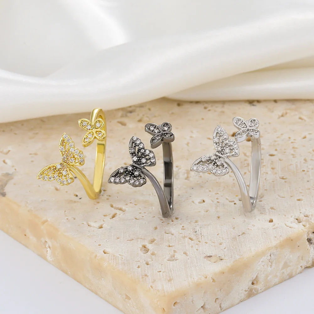 Hot Selling Fashion Jewellery Women's Ring Cute Rabbit Animal Rings Opening Adjustable Metal Ring 2021 New Pink Jewelry Gift