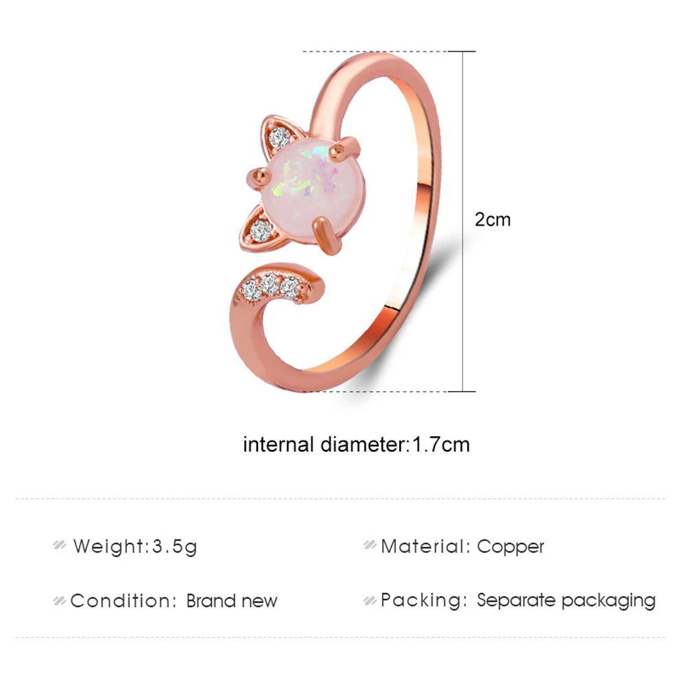 Hot Selling Fashion Jewellery Women's Ring Cute Rabbit Animal Rings Opening Adjustable Metal Ring 2021 New Pink Jewelry Gift