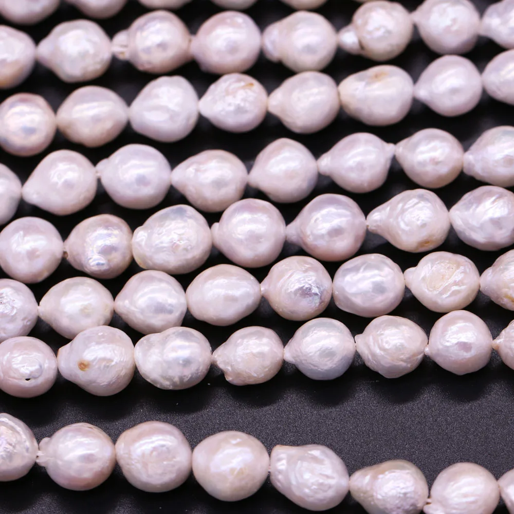 Natural Freshwater Nucleated Pearl Beads for DIY Necklace Bracelet Jewelry Making 9-10mm Cultured Keshi Pearls Beads Wholesale