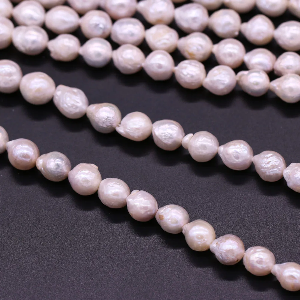 Natural Freshwater Nucleated Pearl Beads for DIY Necklace Bracelet Jewelry Making 9-10mm Cultured Keshi Pearls Beads Wholesale