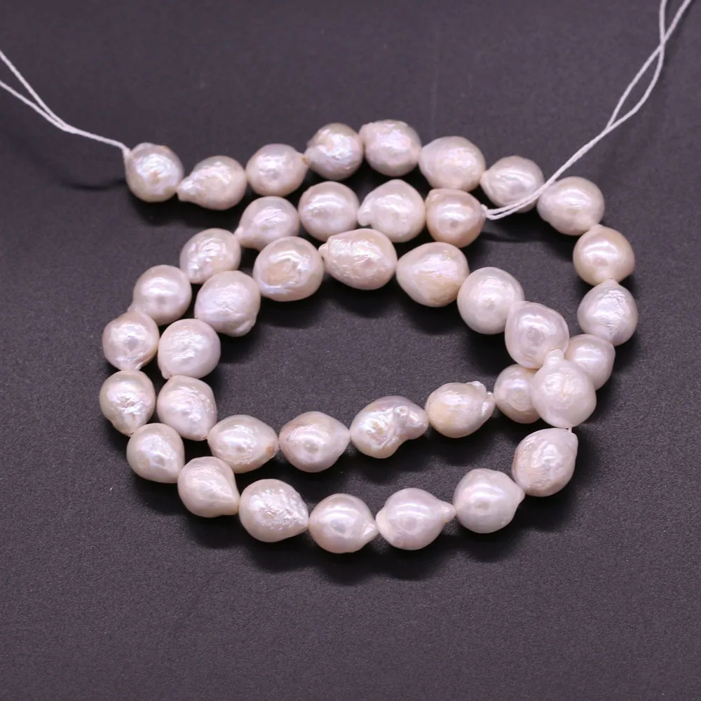 Natural Freshwater Nucleated Pearl Beads for DIY Necklace Bracelet Jewelry Making 9-10mm Cultured Keshi Pearls Beads Wholesale