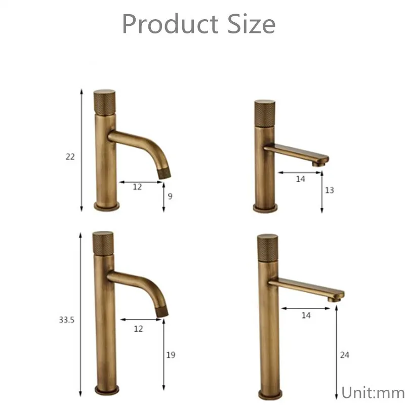 Basin Faucets Antique Bronze Bathroom Faucet Hot & Cold Brass Bathroom Sink Faucet Deck Mounted Lavotory Faucet Mixer Water Tap
