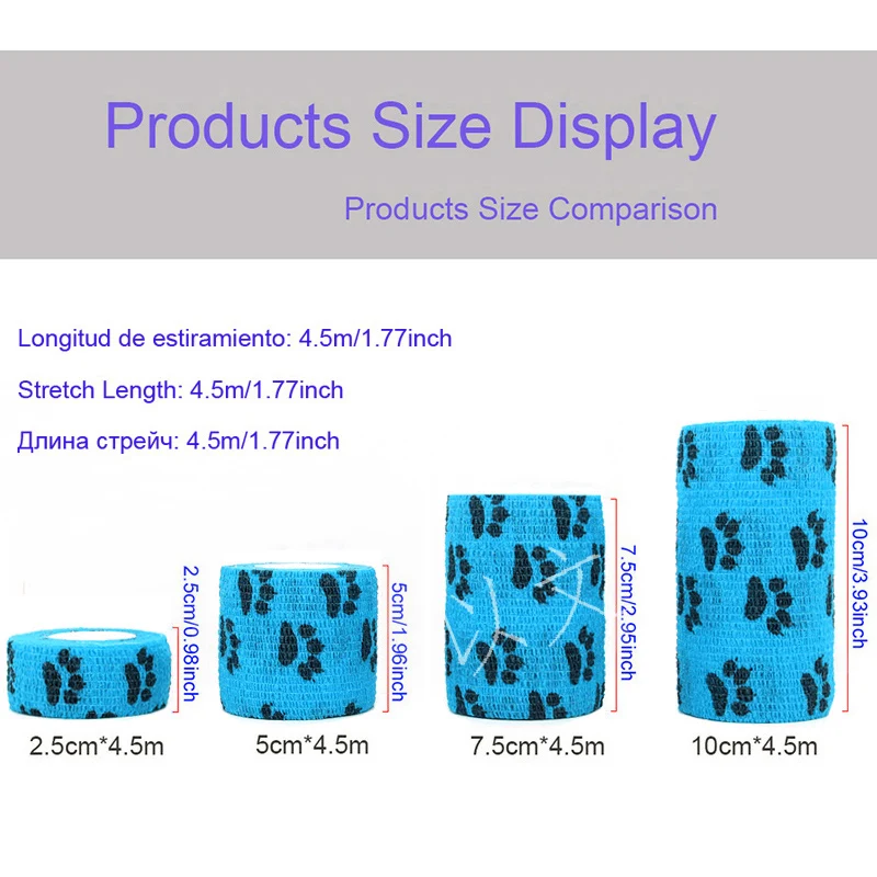 COYOCO Printed Self Elastic Adhesive Athletic Tape Wraps 2.5cm Sports Colorful Bandage for Tattooing Finger Joint Knee Pet