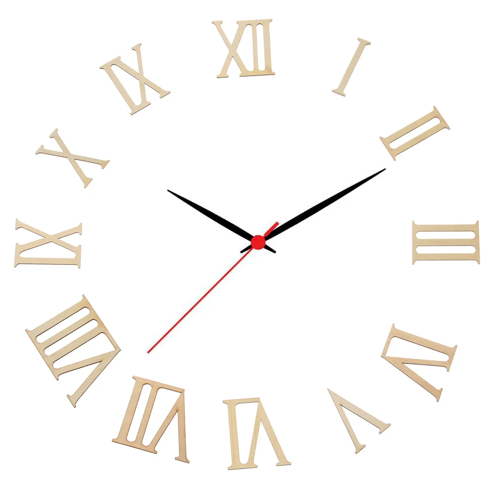 12Pcs/set 7cm Roman Digital Wooden Clock Accessories Roman Numerals Wood Chip Clock Parts Home Decor Laser Cut DIY Crafts Pieces