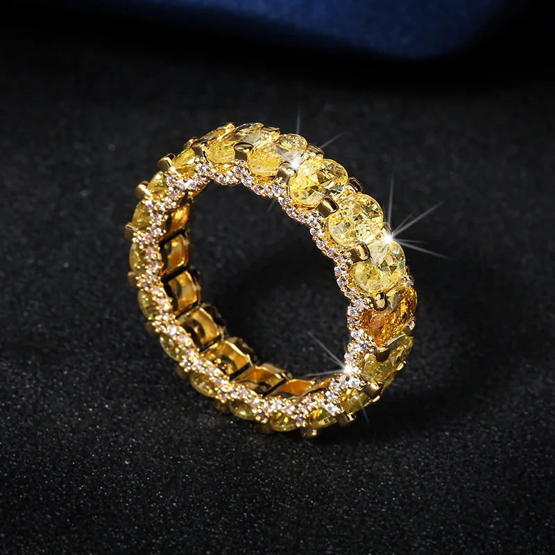 Hip-hop White Zircon Ring Fashion Men's Zircon Ring Exaggerated Personality Ring for Women Jewelry Gift