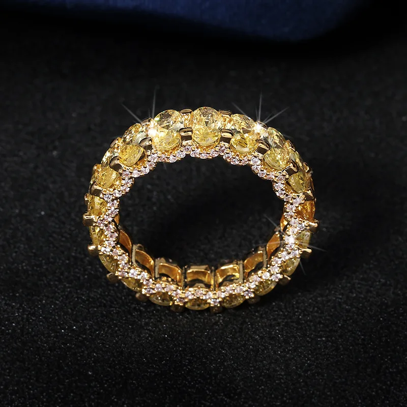 Hip-hop White Zircon Ring Fashion Men's Zircon Ring Exaggerated Personality Ring for Women Jewelry Gift