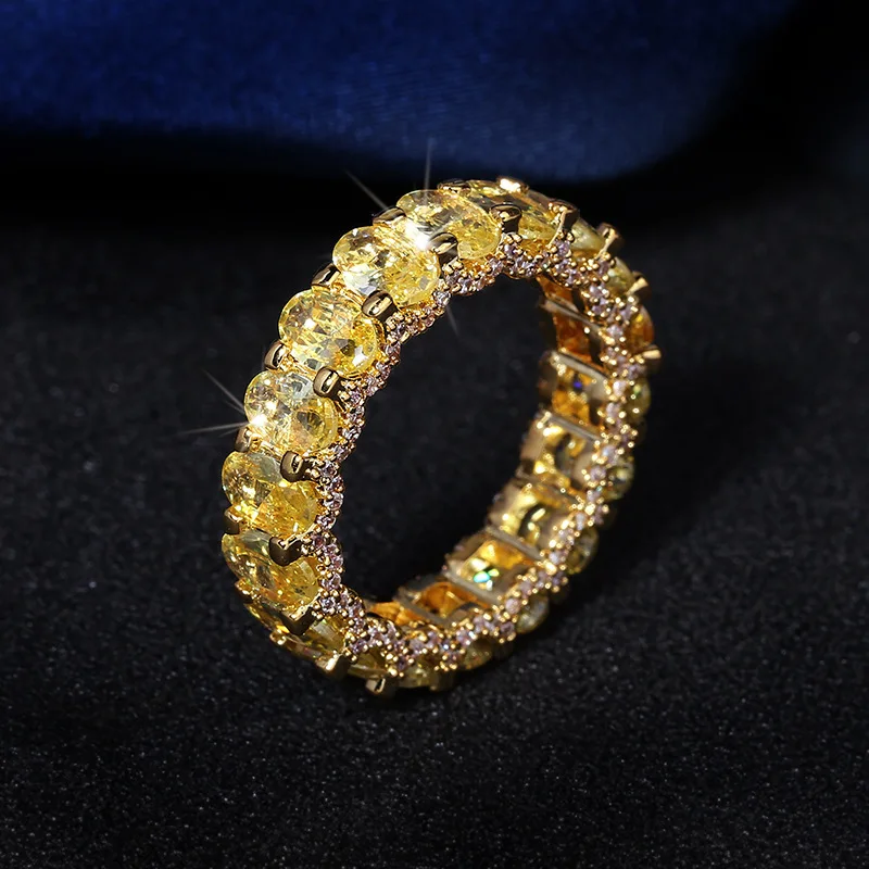 Hip-hop White Zircon Ring Fashion Men's Zircon Ring Exaggerated Personality Ring for Women Jewelry Gift