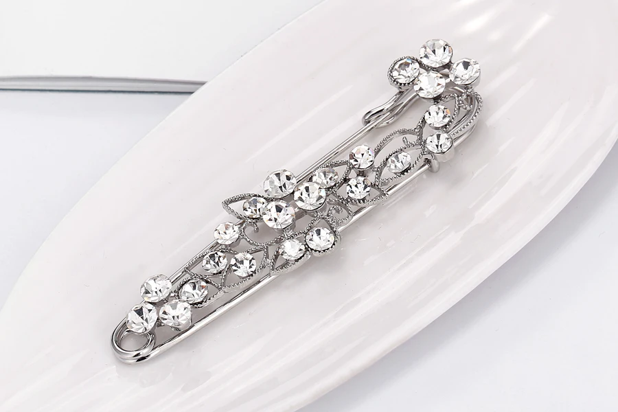 Inlaid Charming Refined Crystal Rhinestone Branch Brooches hijab pins for Man Women Suit Scarf Flower Brooch Pin Jewelry2019