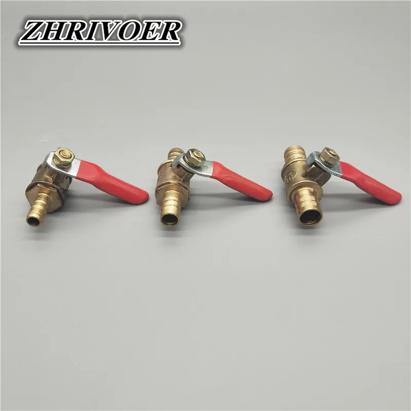 6mm-12mm Hose Barb Inline Brass Water Oil Air Gas Fuel Line Shutoff Ball Valve Pipe Fittings Pneumatic Connector Controller