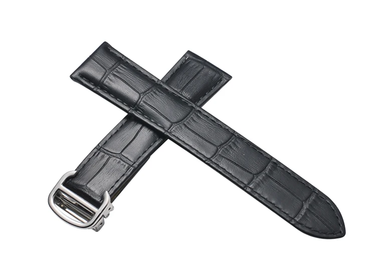 For Cartier 18 20 22 23mm Watchband Bamboo Knot Pattern Men Genuine Leather Santos Women Key Fold Buckle London Watch Strap