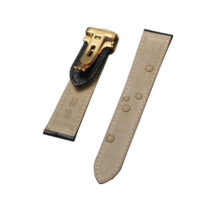 For Cartier 18 20 22 23mm Watchband Bamboo Knot Pattern Men Genuine Leather Santos Women Key Fold Buckle London Watch Strap