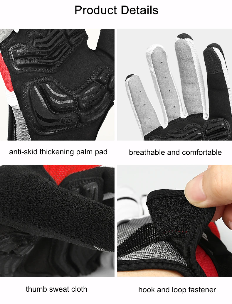 INBIKE Full Finger Cycling Gloves Durable MTB Bicycle Gloves for Riding Outdoor Motorcycle Accessories Touch Screen Padded IF239