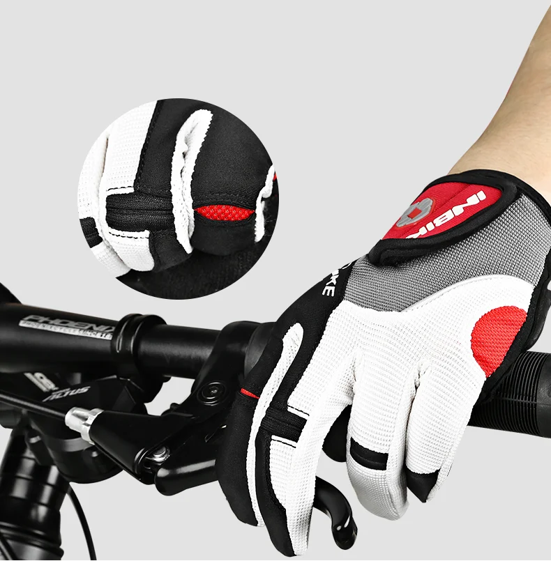 INBIKE Full Finger Cycling Gloves Durable MTB Bicycle Gloves for Riding Outdoor Motorcycle Accessories Touch Screen Padded IF239