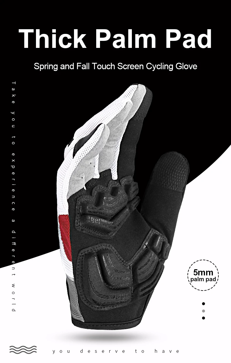 INBIKE Full Finger Cycling Gloves Durable MTB Bicycle Gloves for Riding Outdoor Motorcycle Accessories Touch Screen Padded IF239