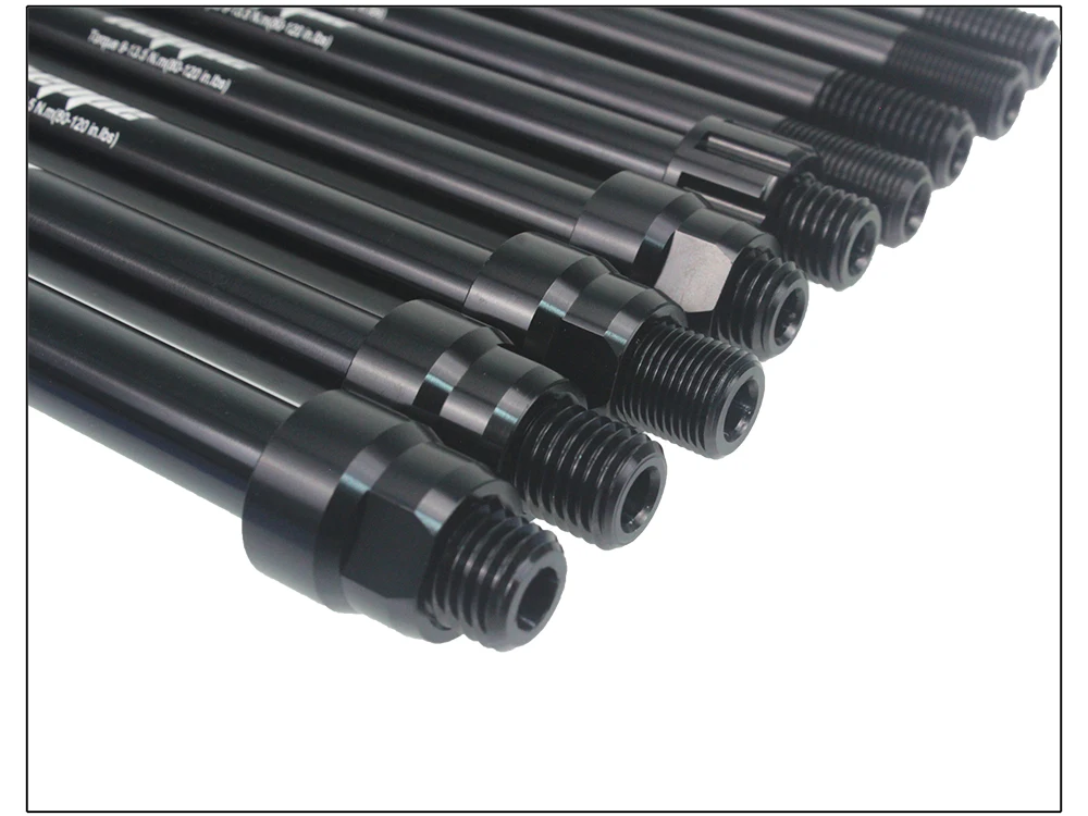HEPPE Bike Thru Axle Front Fork Shaft Skewers 12x100/110 Rear Hub Thru Axle 12x142/148 M12xP1.0/1.25/1.5/1.75 Bike Quick Release