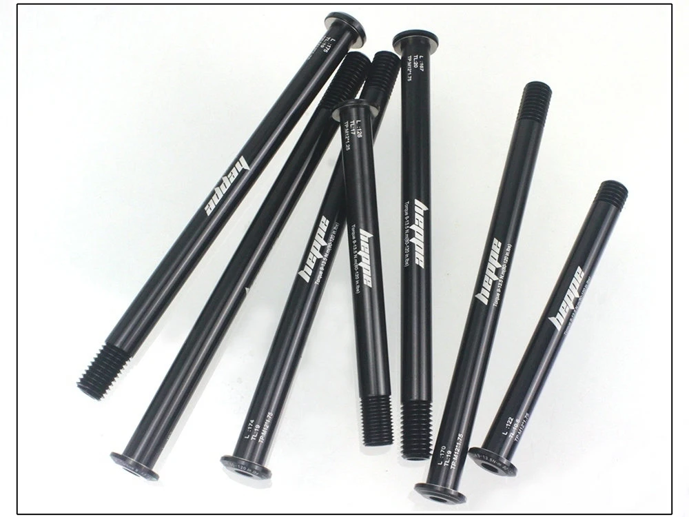 HEPPE Bike Thru Axle Front Fork Shaft Skewers 12x100/110 Rear Hub Thru Axle 12x142/148 M12xP1.0/1.25/1.5/1.75 Bike Quick Release