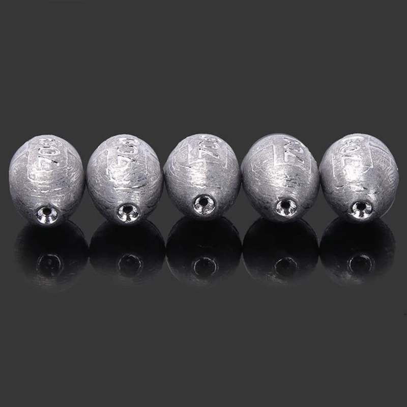 5pcs 2g-30g Fishing Weight Sinker Fishing Olive Shape Rig Sinkers Fishing Weights Split Shot Sink Fishing Tackle Tool Accessory