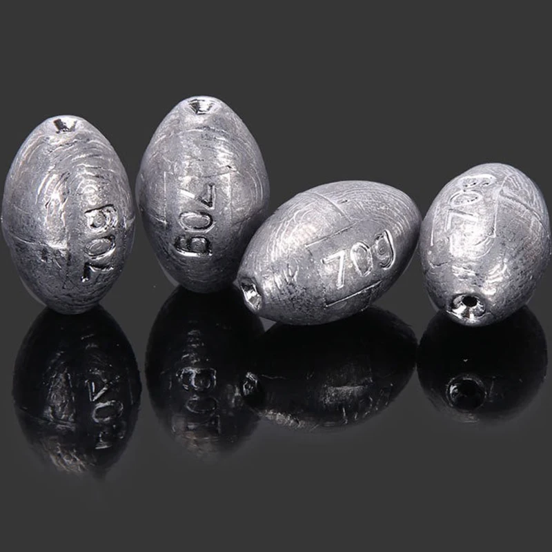 5pcs 2g-30g Fishing Weight Sinker Fishing Olive Shape Rig Sinkers Fishing Weights Split Shot Sink Fishing Tackle Tool Accessory