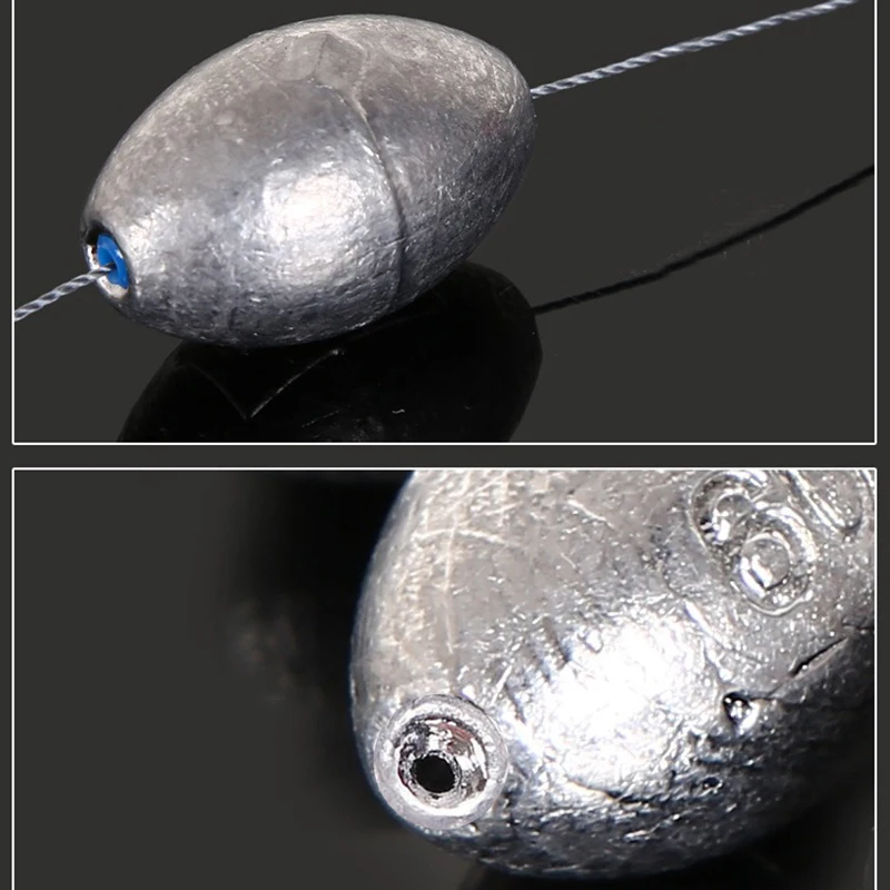 5pcs 2g-30g Fishing Weight Sinker Fishing Olive Shape Rig Sinkers Fishing Weights Split Shot Sink Fishing Tackle Tool Accessory