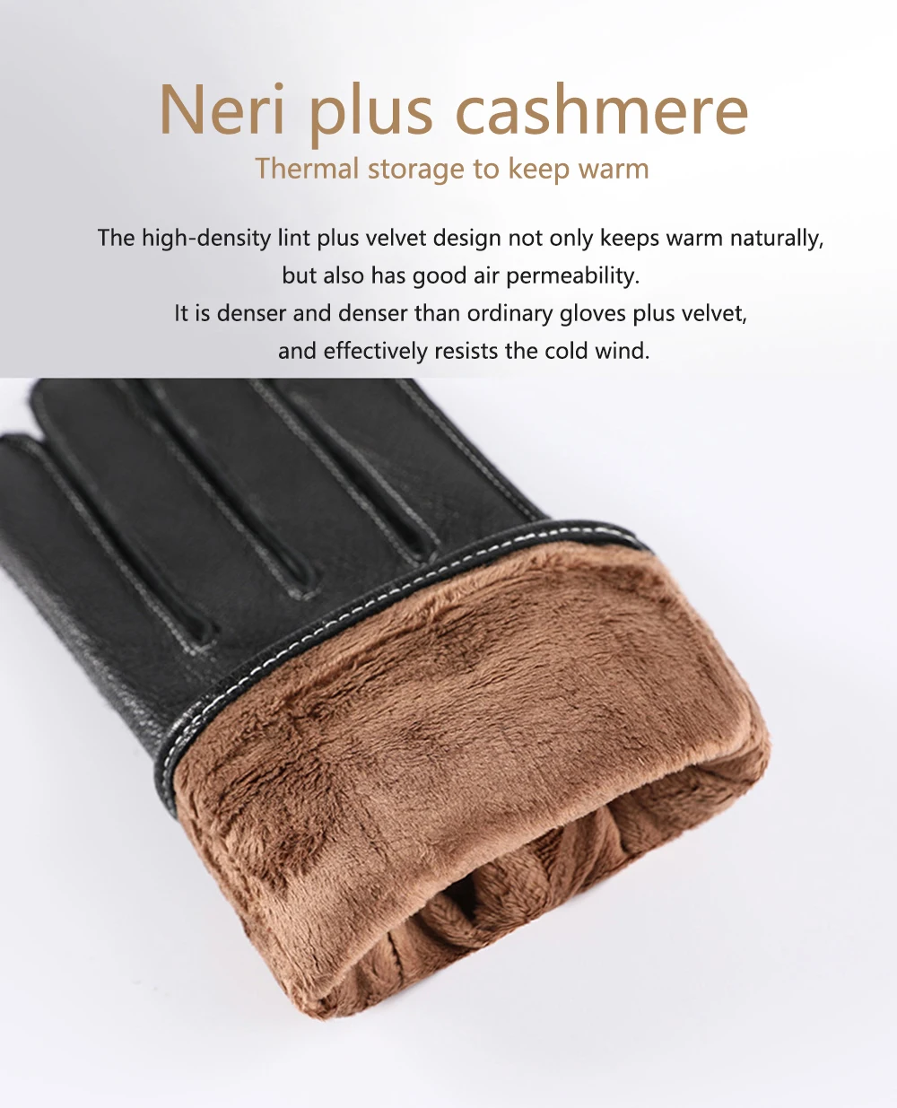 Winter Autumn Genuine Leather Gloves Men Sheepskin Warm High Quality Windproof Business Male Guantes Touch Screen Driving Mitten