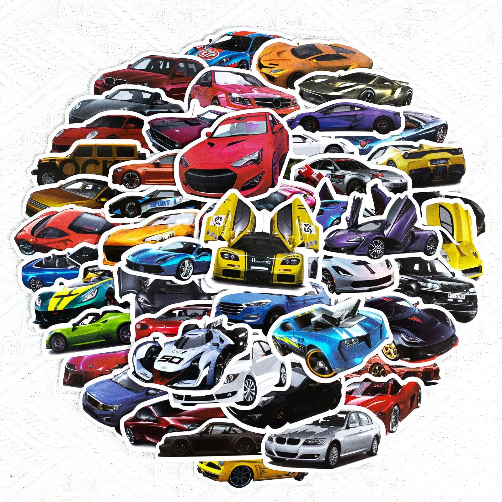 50pcs Cool Car Sticker, Racing Car Sticker and Decals for Kids, Phone Case, Guitar, Scooter, Laptop, Kettle Decoration Stickers
