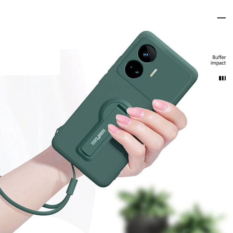 For Realme GT GT5 Neo 3 5 2 Neo5 Case For Realme 11 10 12 Pro Plus Phone Case Silicone Soft Cover Protector With Holder Lanyard