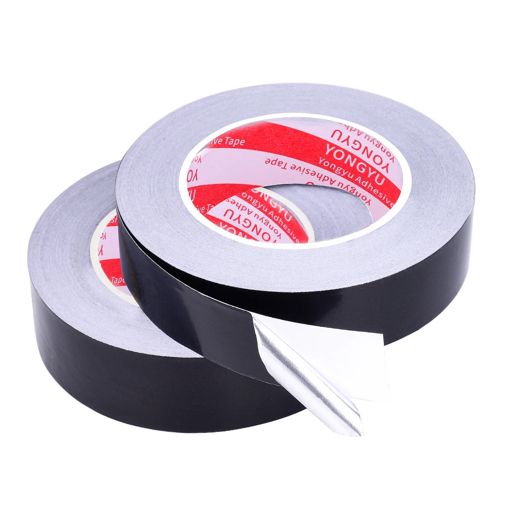 Insulation Aluminum Foil Tape Heat Resistant Aluminum Duct Tape Black Waterproof Fireproof Self Adhesive Tape 20m/50m Length