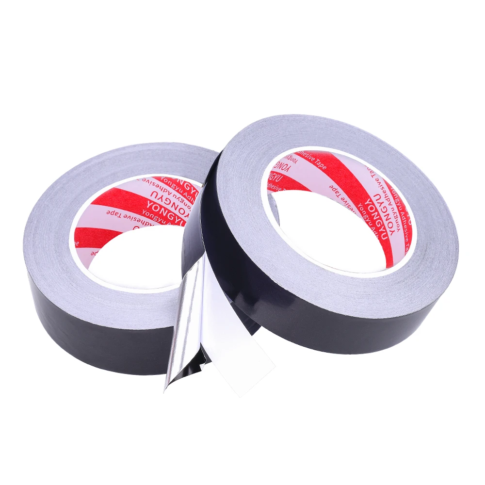 Insulation Aluminum Foil Tape Heat Resistant Aluminum Duct Tape Black Waterproof Fireproof Self Adhesive Tape 20m/50m Length