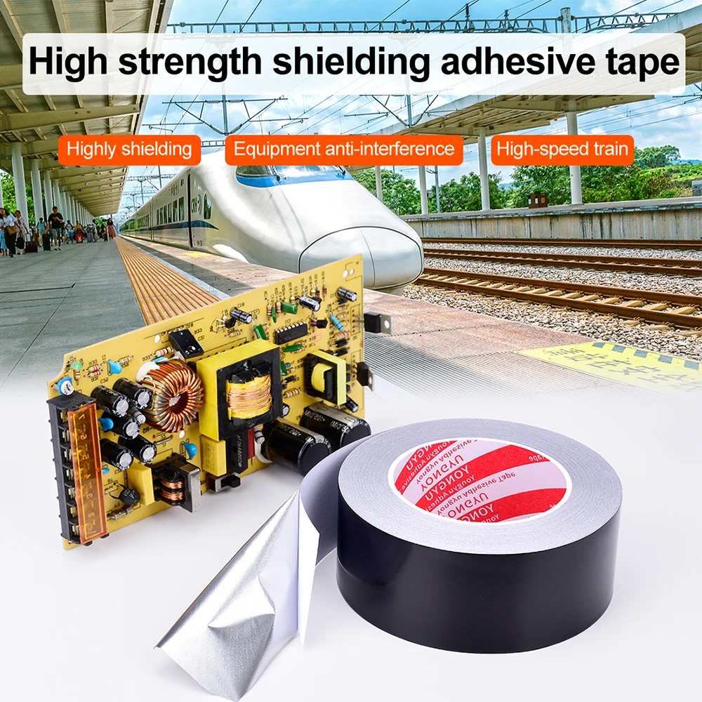 Insulation Aluminum Foil Tape Heat Resistant Aluminum Duct Tape Black Waterproof Fireproof Self Adhesive Tape 20m/50m Length