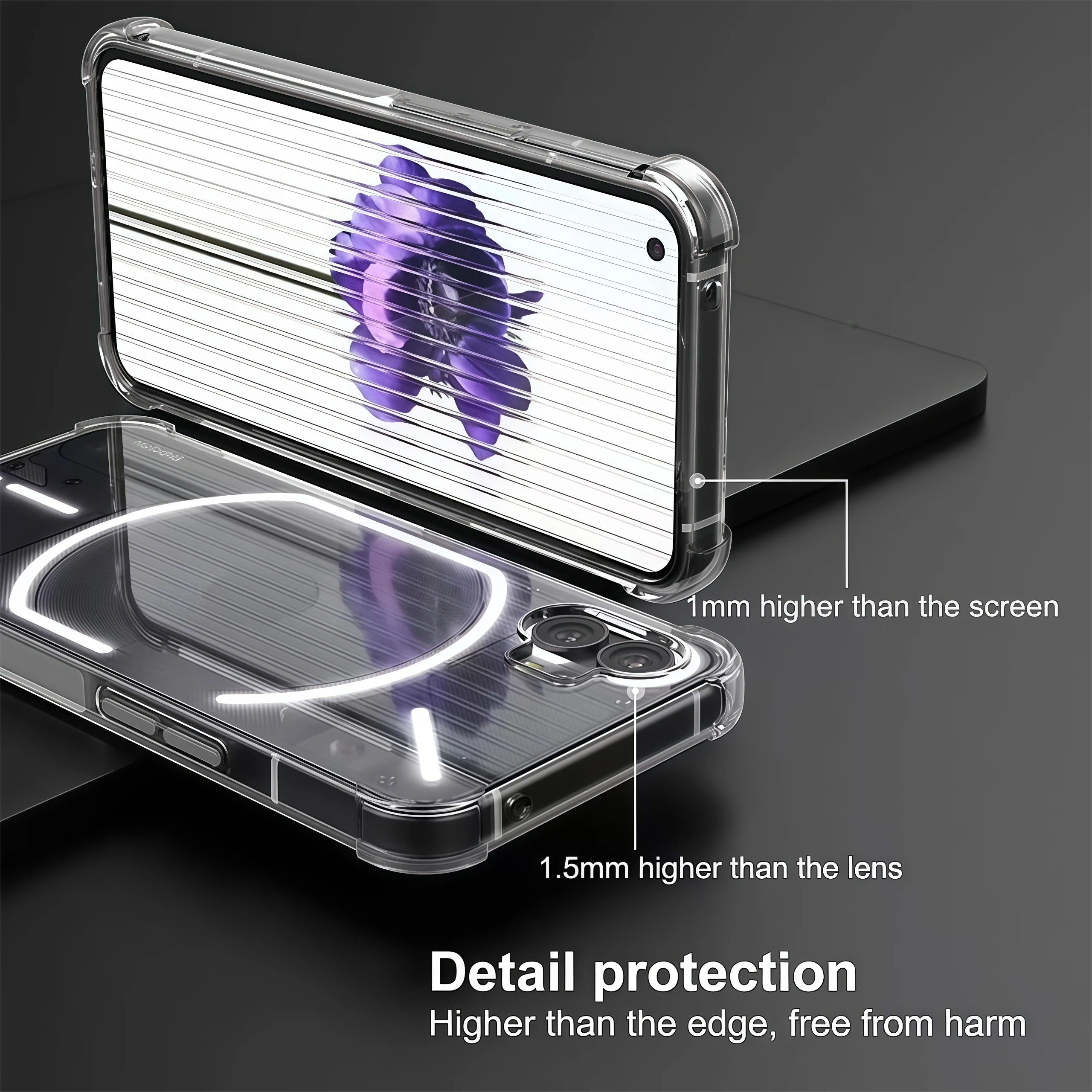 Transparent Shockproof Silicone Clear Airbags Case For Nothing Phone 4a 3 3a Lite 2a Plus 1 CMF Phone 2 Pro 1 Phone Back Cover