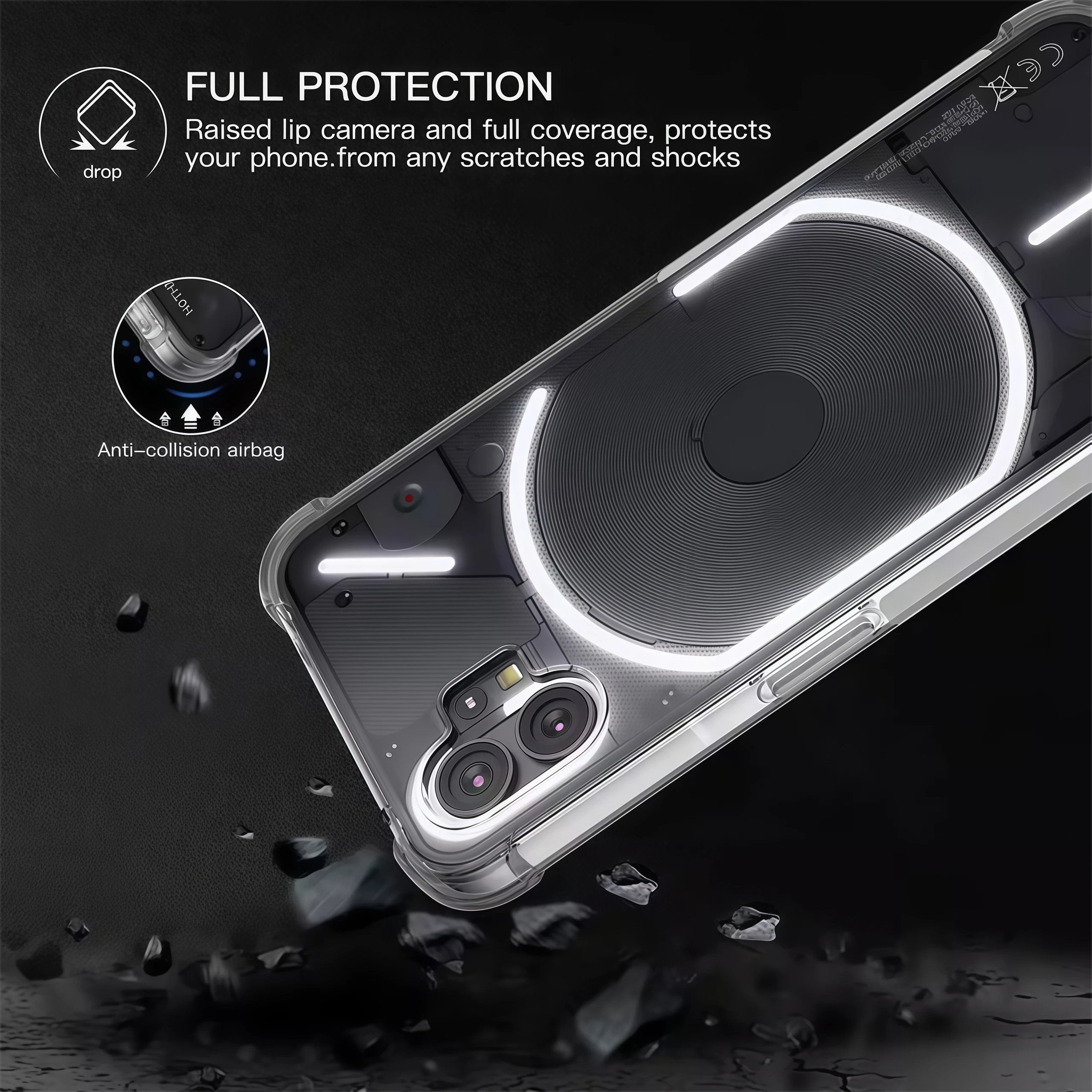 Transparent Shockproof Silicone Clear Airbags Case For Nothing Phone 4a 3 3a Lite 2a Plus 1 CMF Phone 2 Pro 1 Phone Back Cover