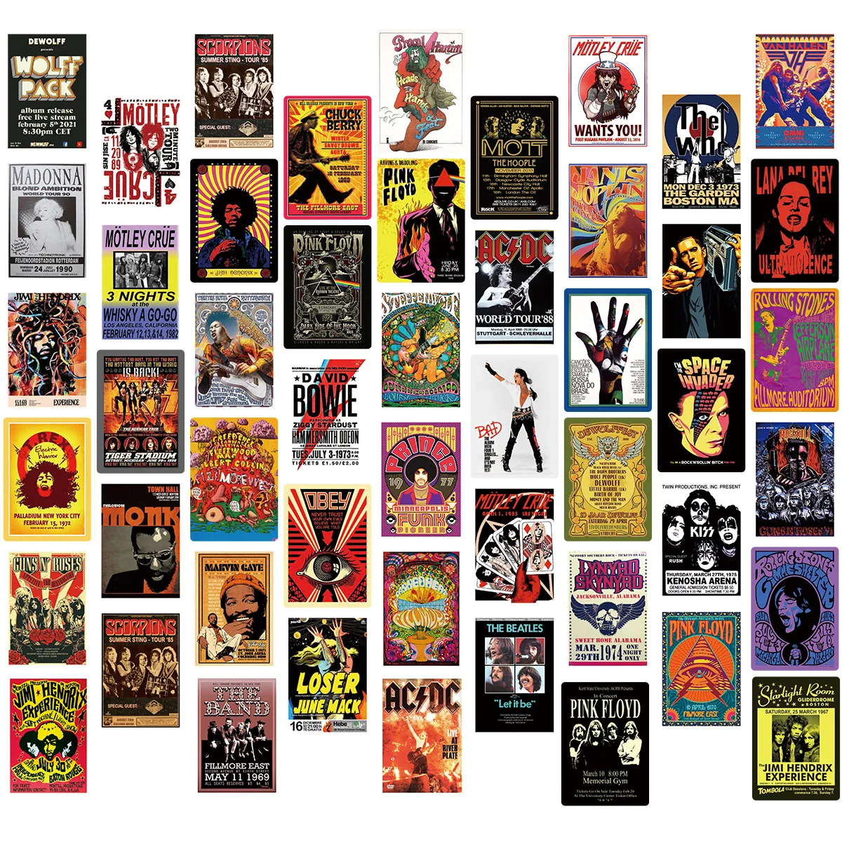 10/30/50PCS Popular Cartoon Rock Singer Sticker Pack Skateboard Guitar Decoration DIY Laptop Waterproof Graffiti Decal Wholesale