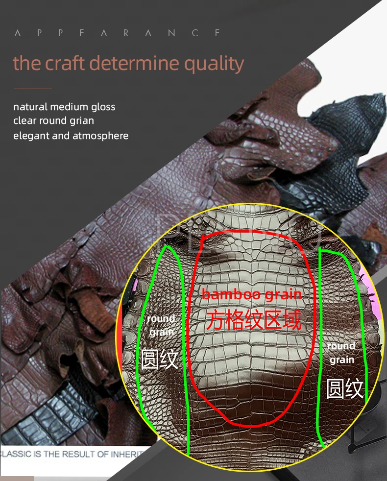 PESNO Black Dark Brown Round Grain Alligator Skin Leather Watch Bands Men Women Watch Accessories with Pin Buckle