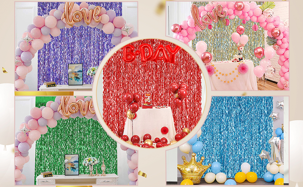 New Foil Fringe Laser Curtains Party Decorations Photo Backdrops for Birthday Wedding Christmas Graduation Party Decor
