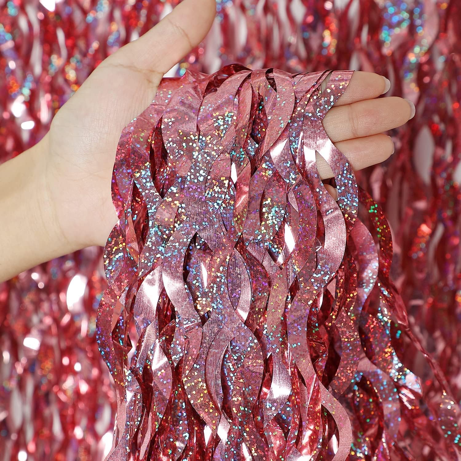 New Foil Fringe Laser Curtains Party Decorations Photo Backdrops for Birthday Wedding Christmas Graduation Party Decor