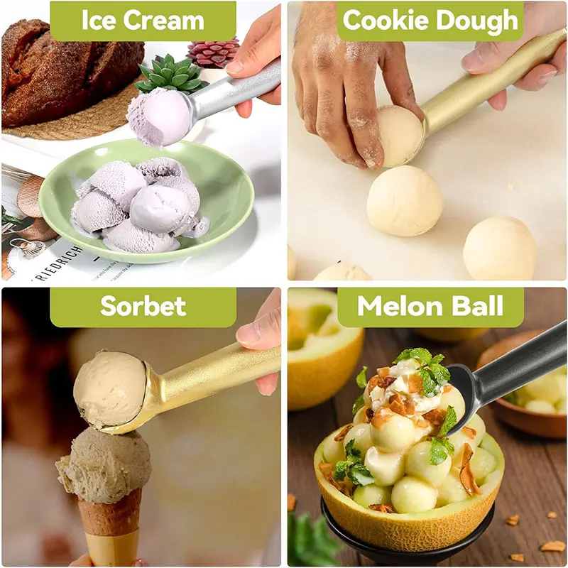Professional Ice Cream Scoop Heavy Duty Stainless Steel Ice Cream Scooper Nonstick Ice-Cream Spade Dishwasher Safe